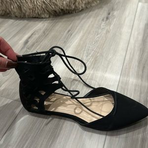 Ankle lace up flats